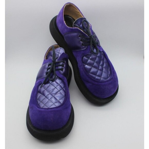 John‎ Fluevog by Dynamic avant-garde quilted leather retro hover creepers shoes - Picture 1 of 16